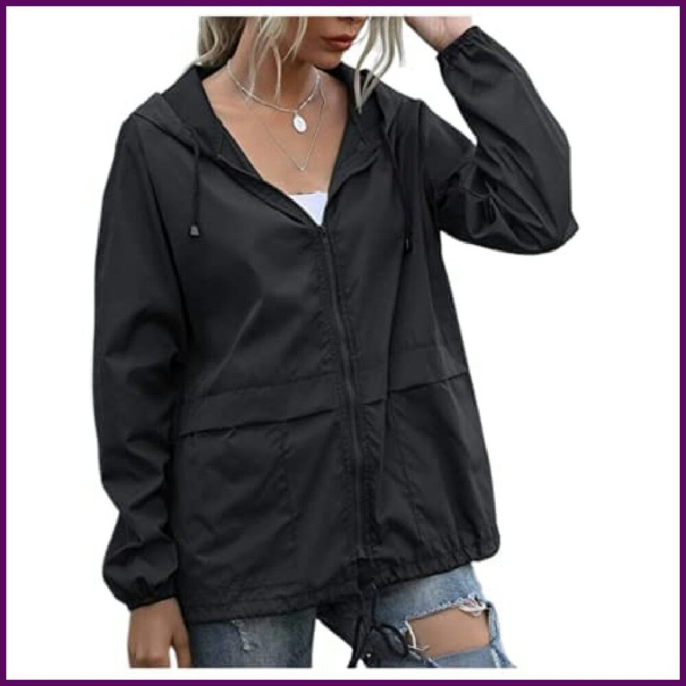 Waterproof Rain Jacket Lightweight Packable Hoode… - image 1
